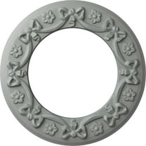 Ekena Millwork 12 1/4"OD x 7 1/2"ID x 7/8"P Ribbon with Bow Ceiling Medallion (Fits Canopies up to 7 1/2")