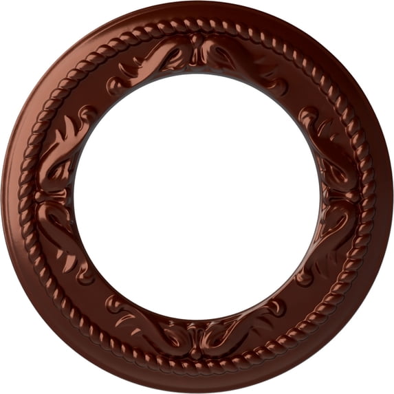 Ekena Millwork 12 1/4"OD x 7 1/2"ID x 7/8"P Roped Medway Ceiling Medallion (Fits Canopies up to 7 1/2"), Hand-Painted Antique Copper