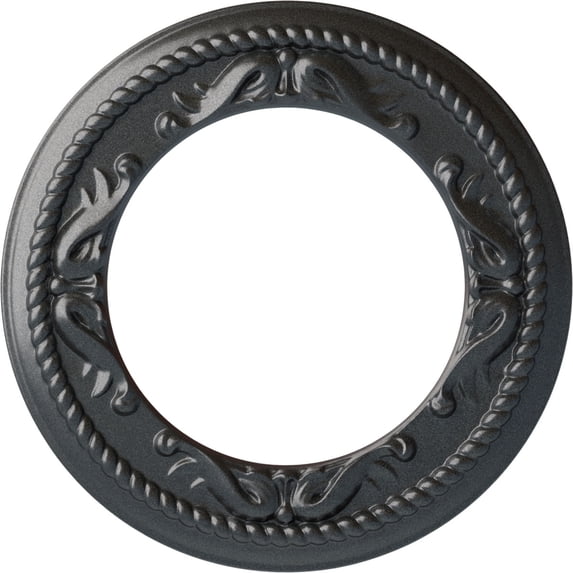 Ekena Millwork 12 1/4"OD x 7 1/2"ID x 7/8"P Roped Medway Ceiling Medallion (Fits Canopies up to 7 1/2"), Hand-Painted Pewter
