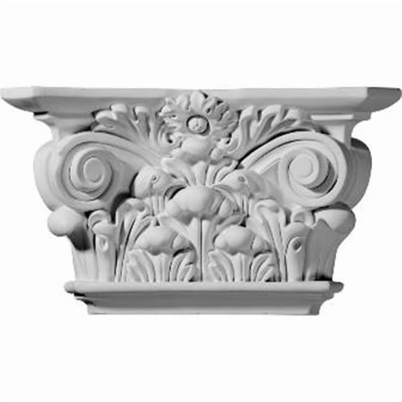 Ekena Millwork 12 1/4"W x 6 7/8"H x 3 1/2"D Acanthus Leaf Capital (Fits Pilasters up to 6 5/8"W x 1 1/8"D)