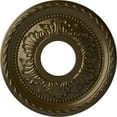 thumbnail image 1 of Ekena Millwork 12 1/8"OD x 3 1/2"ID x 1"P Palmetto Ceiling Medallion (Fits Canopies up to 4 7/8"), Hand-Painted Brass, 1 of 6