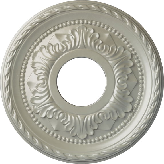 Ekena Millwork 12 1/8"OD x 3 1/2"ID x 1"P Palmetto Ceiling Medallion (Fits Canopies up to 4 7/8"), Hand-Painted Flash Copper