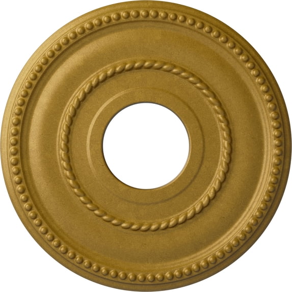 Ekena Millwork 12 1/8"OD x 3 5/8"ID x 3/4"P Valeriano Ceiling Medallion (Fits Canopies up to 6 1/4"), Hand-Painted Pharaohs Gold