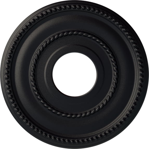 Ekena Millwork 12 1/8"OD x 3 5/8"ID x 3/4"P Valeriano Ceiling Medallion (Fits Canopies up to 6 1/4"), Hand-Painted Steel Gray