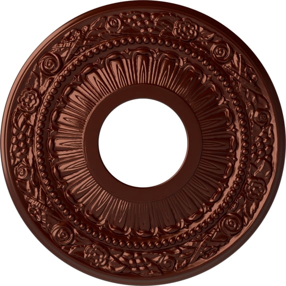 Ekena Millwork 12 1/8"OD x 3 5/8"ID x 7/8"P Nadia Ceiling Medallion (Fits Canopies up to 4 7/8"), Hand-Painted Antique Copper
