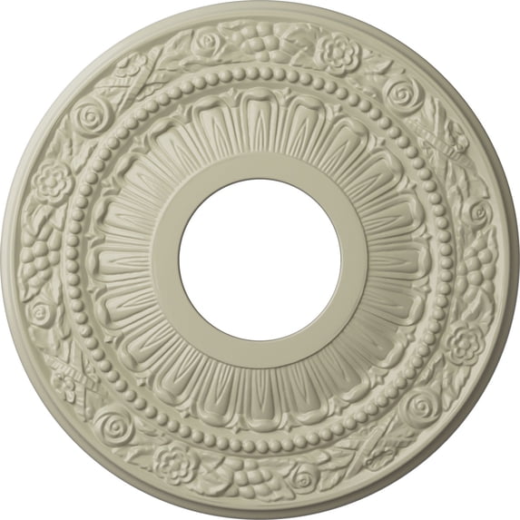 Ekena Millwork 12 1/8"OD x 3 5/8"ID x 7/8"P Nadia Ceiling Medallion (Fits Canopies up to 4 7/8"), Hand-Painted Clear Yellow