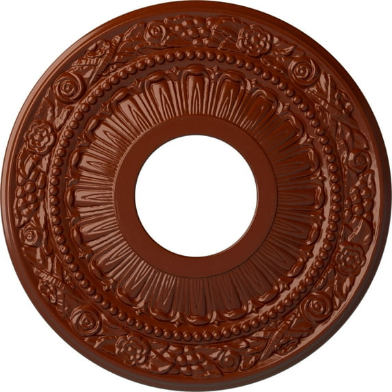 Ekena Millwork 12 1/8"OD x 3 5/8"ID x 7/8"P Nadia Ceiling Medallion (Fits Canopies up to 4 7/8"), Hand-Painted Firebrick