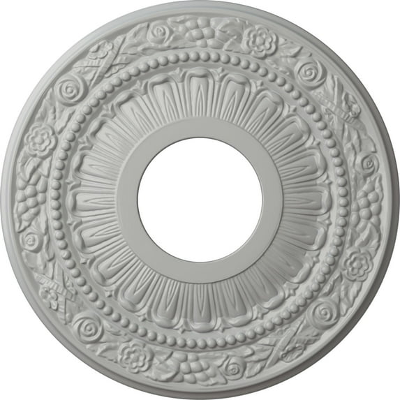 Ekena Millwork 12 1/8"OD x 3 5/8"ID x 7/8"P Nadia Ceiling Medallion (Fits Canopies up to 4 7/8"), Hand-Painted Frost
