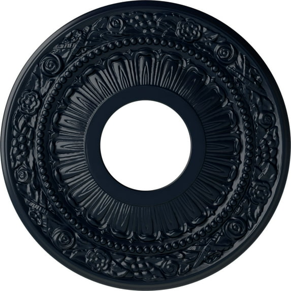 Ekena Millwork 12 1/8"OD x 3 5/8"ID x 7/8"P Nadia Ceiling Medallion (Fits Canopies up to 4 7/8"), Hand-Painted Midnight Dream