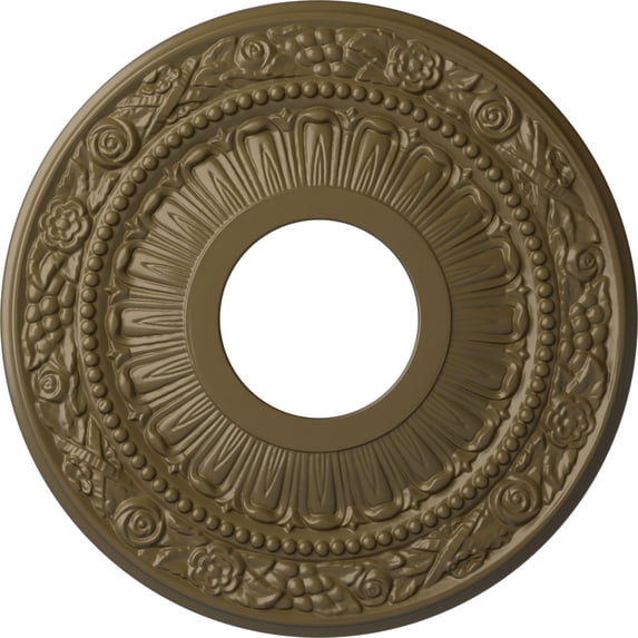Ekena Millwork 12 1/8"OD x 3 5/8"ID x 7/8"P Nadia Ceiling Medallion (Fits Canopies up to 4 7/8"), Hand-Painted Mississippi Mud