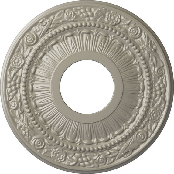 Ekena Millwork 12 1/8"OD x 3 5/8"ID x 7/8"P Nadia Ceiling Medallion (Fits Canopies up to 4 7/8"), Hand-Painted Pearl White