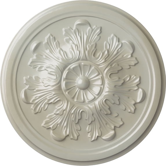Ekena Millwork 12 3/4"OD x 7/8"P Legacy Acanthus Ceiling Medallion (Fits Canopies up to 3 1/2"), Hand-Painted Flash Blue