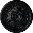thumbnail image 1 of Ekena Millwork 12 3/4"OD x 7/8"P Legacy Acanthus Ceiling Medallion (Fits Canopies up to 3 1/2"), Hand-Painted Jet Black, 1 of 8