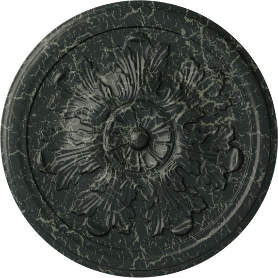 Ekena Millwork 12 3/4"OD x 7/8"P Legacy Acanthus Ceiling Medallion (Fits Canopies up to 3 1/2"), Hand-Painted Painted Turtle Crackle