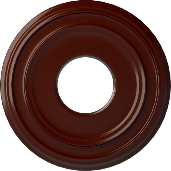 Ekena Millwork 12 3/8"OD x 4"ID x 1 1/8"P Classic Ceiling Medallion (Fits Canopies up to 7 1/4"), Hand-Painted Brushed Mahogany