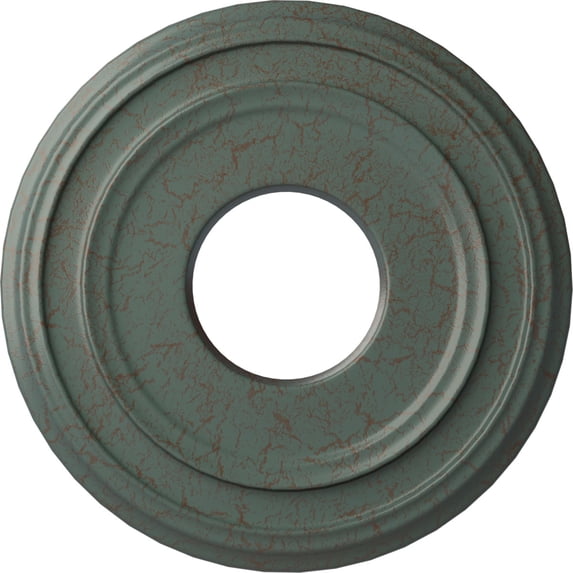Ekena Millwork 12 3/8"OD x 4"ID x 1 1/8"P Classic Ceiling Medallion (Fits Canopies up to 7 1/4"), Hand-Painted Cloud Burst Crackle
