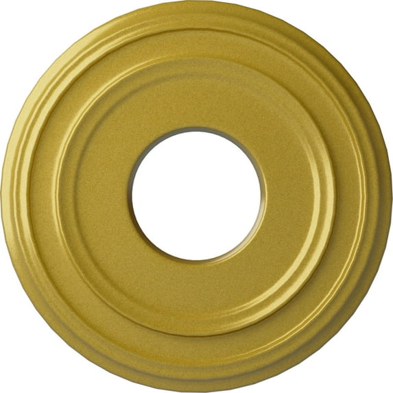 Ekena Millwork 12 3/8"OD x 4"ID x 1 1/8"P Classic Ceiling Medallion (Fits Canopies up to 7 1/4"), Hand-Painted Rich Gold