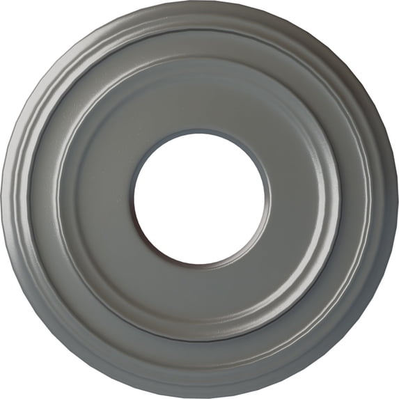 Ekena Millwork 12 3/8"OD x 4"ID x 1 1/8"P Classic Ceiling Medallion (Fits Canopies up to 7 1/4"), Hand-Painted Silver
