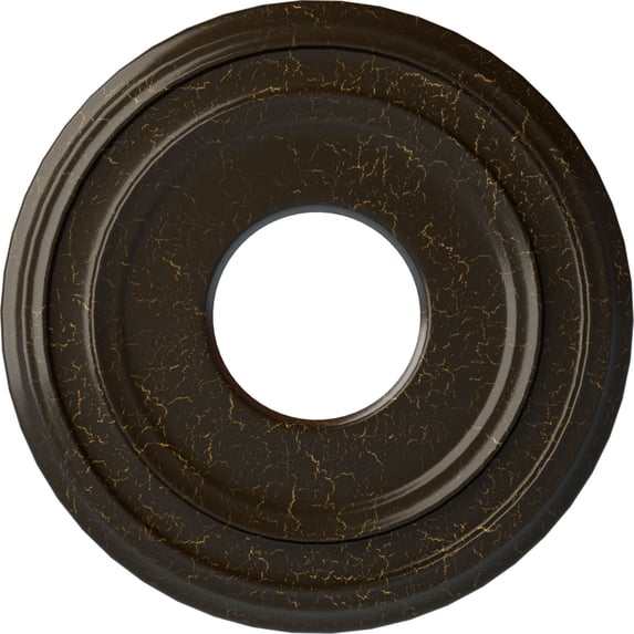 Ekena Millwork 12 3/8"OD x 4"ID x 1 1/8"P Classic Ceiling Medallion (Fits Canopies up to 7 1/4"), Hand-Painted Stone Hearth Crackle