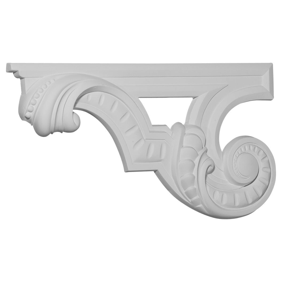 Ekena Millwork 12 3/8"W x 6 5/8"H x 3/4"D Scroll Stair Bracket, Left