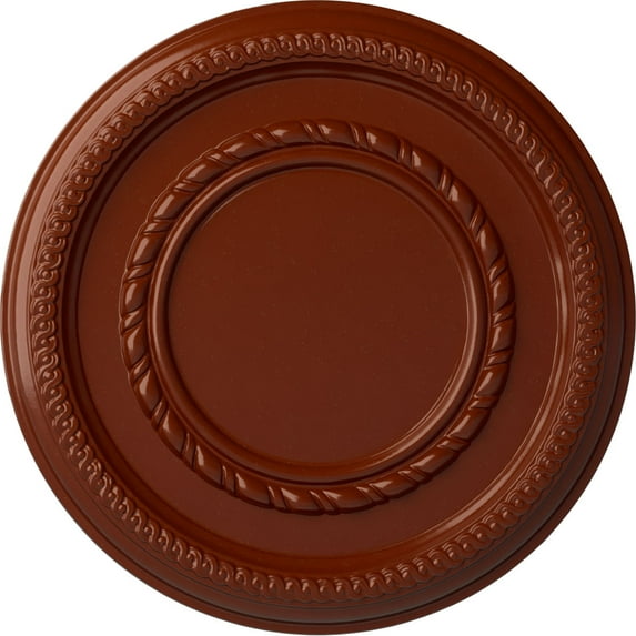 Ekena Millwork 12 5/8"OD x 1 1/8"P Federal Roped Small Ceiling Medallion (Fits Canopies up to 6"), Hand-Painted Firebrick