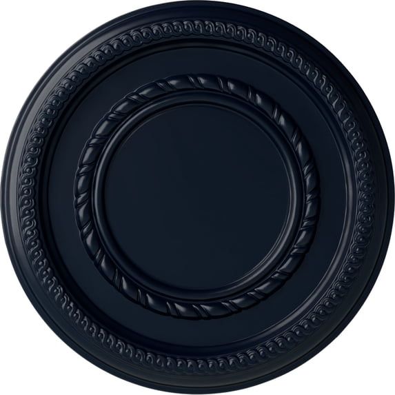 Ekena Millwork 12 5/8"OD x 1 1/8"P Federal Roped Small Ceiling Medallion (Fits Canopies up to 6"), Hand-Painted Midnight Dream