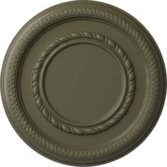 Ekena Millwork 12 5/8"OD x 1 1/8"P Federal Roped Small Ceiling Medallion (Fits Canopies up to 6"), Hand-Painted Painted Turtle