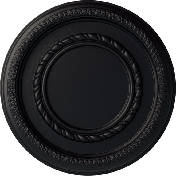 Ekena Millwork 12 5/8"OD x 1 1/8"P Federal Roped Small Ceiling Medallion (Fits Canopies up to 6"), Hand-Painted Steel Gray
