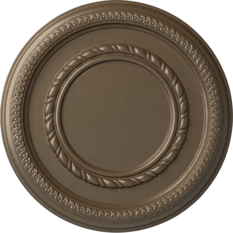 Ekena Millwork CM12FE 12 5/8" OD X 6" ID X 1 1/8" Federal Roped Ceiling Medallion – High-Density Urethane, Primed, Lightweight, For Light Fixtures & Fans
