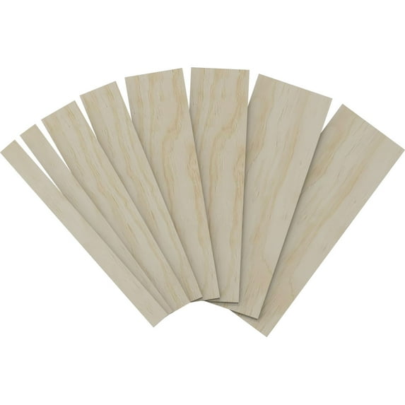 Ekena Millwork 12"L x 3/8"T Adjustable Wood Slat Wall Panel Sample Kit, Birch (contains 8 slats total)