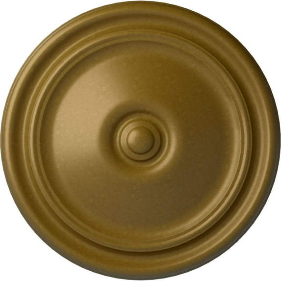 Ekena Millwork 12"OD x 1 3/4"P Reece Ceiling Medallion (Fits Canopies up to 2 3/8"), Hand-Painted Gold