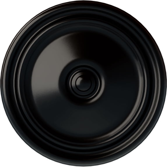 Ekena Millwork 12"OD x 1 3/4"P Reece Ceiling Medallion (Fits Canopies up to 2 3/8"), Hand-Painted Jet Black