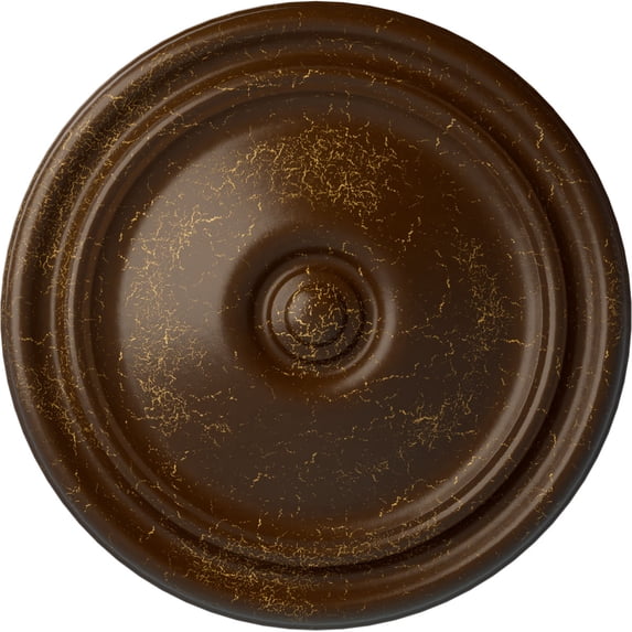 Ekena Millwork 12"OD x 1 3/4"P Reece Ceiling Medallion (Fits Canopies up to 2 3/8"), Hand-Painted Root Beer Crackle