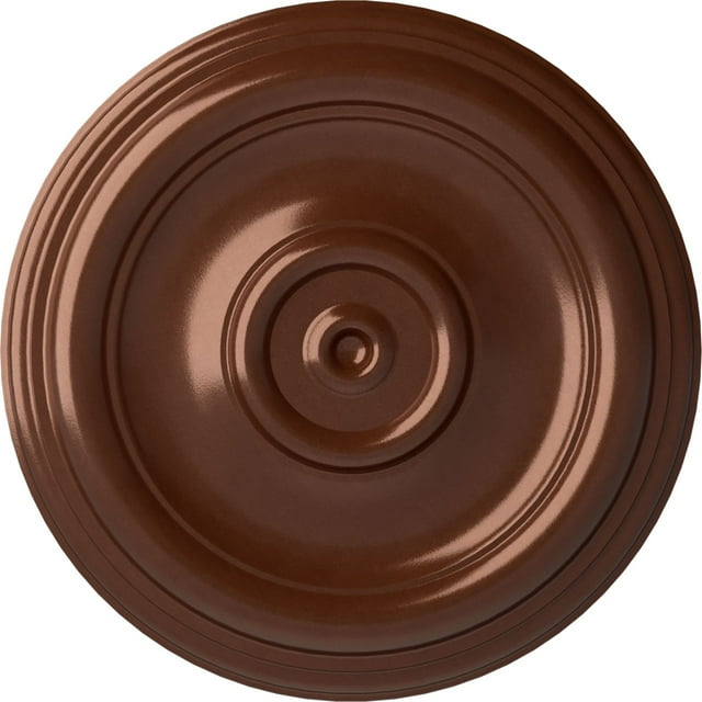 Ekena Millwork 12"OD x 1"P Traditional Ceiling Medallion (Fits Canopies up to 2 3/4"), Hand-Painted Copper Penny