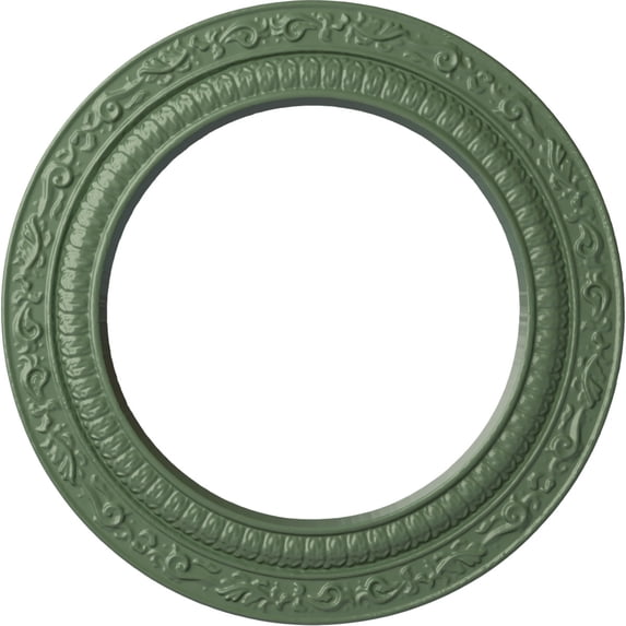 Ekena Millwork 12"OD x 8"ID x 1/2"P Andrea Ceiling Medallion (Fits Canopies up to 8"), Hand-Painted Athenian Green