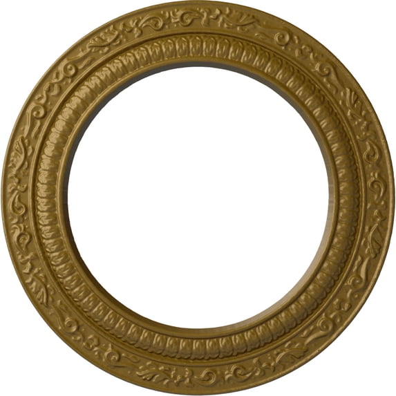 Ekena Millwork 12"OD x 8"ID x 1/2"P Andrea Ceiling Medallion (Fits Canopies up to 8"), Hand-Painted Gold