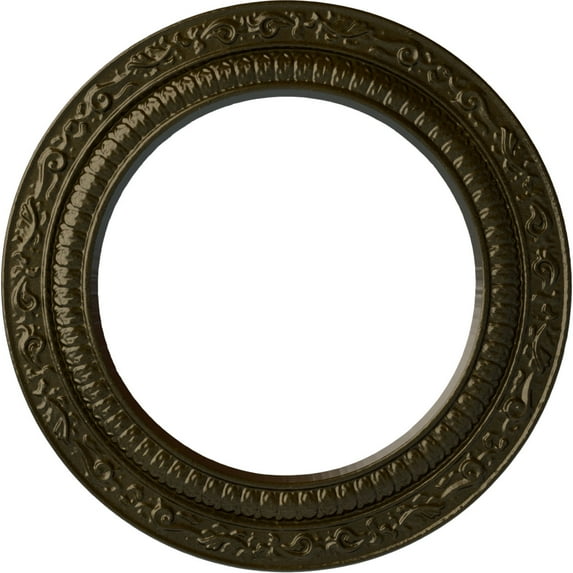 Ekena Millwork 12"OD x 8"ID x 1/2"P Andrea Ceiling Medallion (Fits Canopies up to 8"), Hand-Painted Green Gold