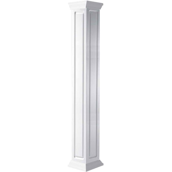Ekena Millwork 12"W x 06'H Craftsman Classic Square Non-Tapered, Raised Panel Column, Crown Capital & Crown Base