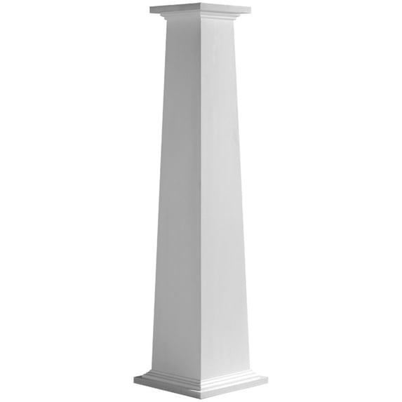 Ekena Millwork 12"W x 10'H Craftsman Classic Square Tapered Smooth Column w/ Standard Capital & Base