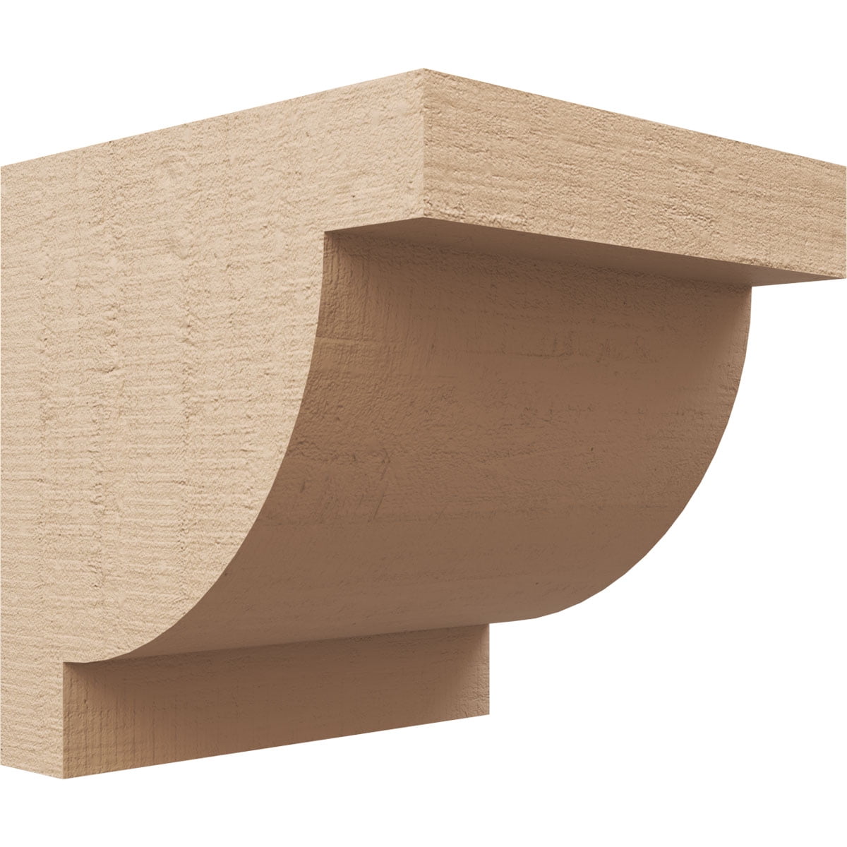 12"W x 12"D x 12"H Wide Alpine Rough Cedar Woodgrain TimberThane Corbel, Primed Tan