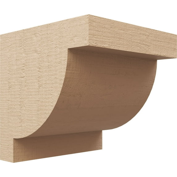 12"W x 12"D x 12"H Wide Alpine Rough Cedar Woodgrain TimberThane Corbel, Primed Tan