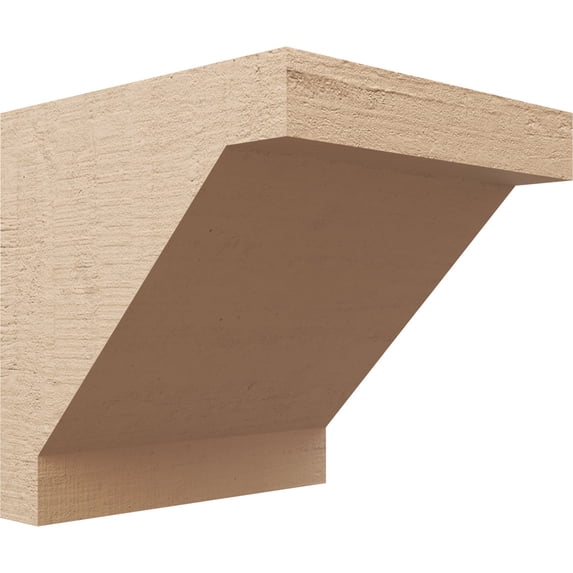 12"W x 12"D x 12"H Wide Burlington Rough Cedar Woodgrain TimberThane Corbel, Primed Tan
