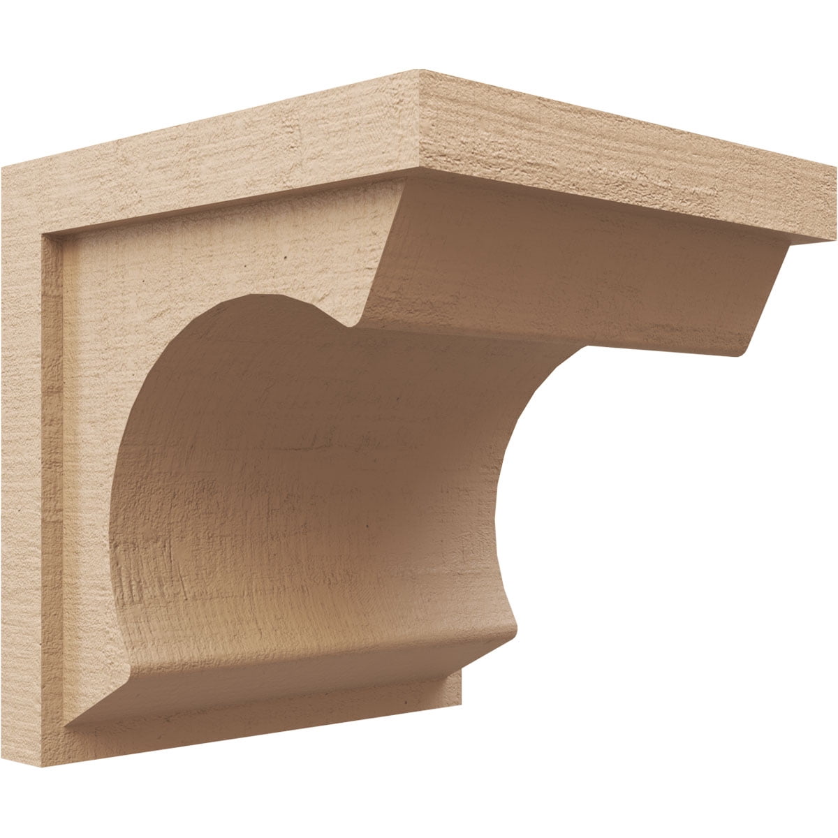 12"W x 12"D x 12"H Wide Emerson Rough Cedar Woodgrain TimberThane Corbel, Primed Tan