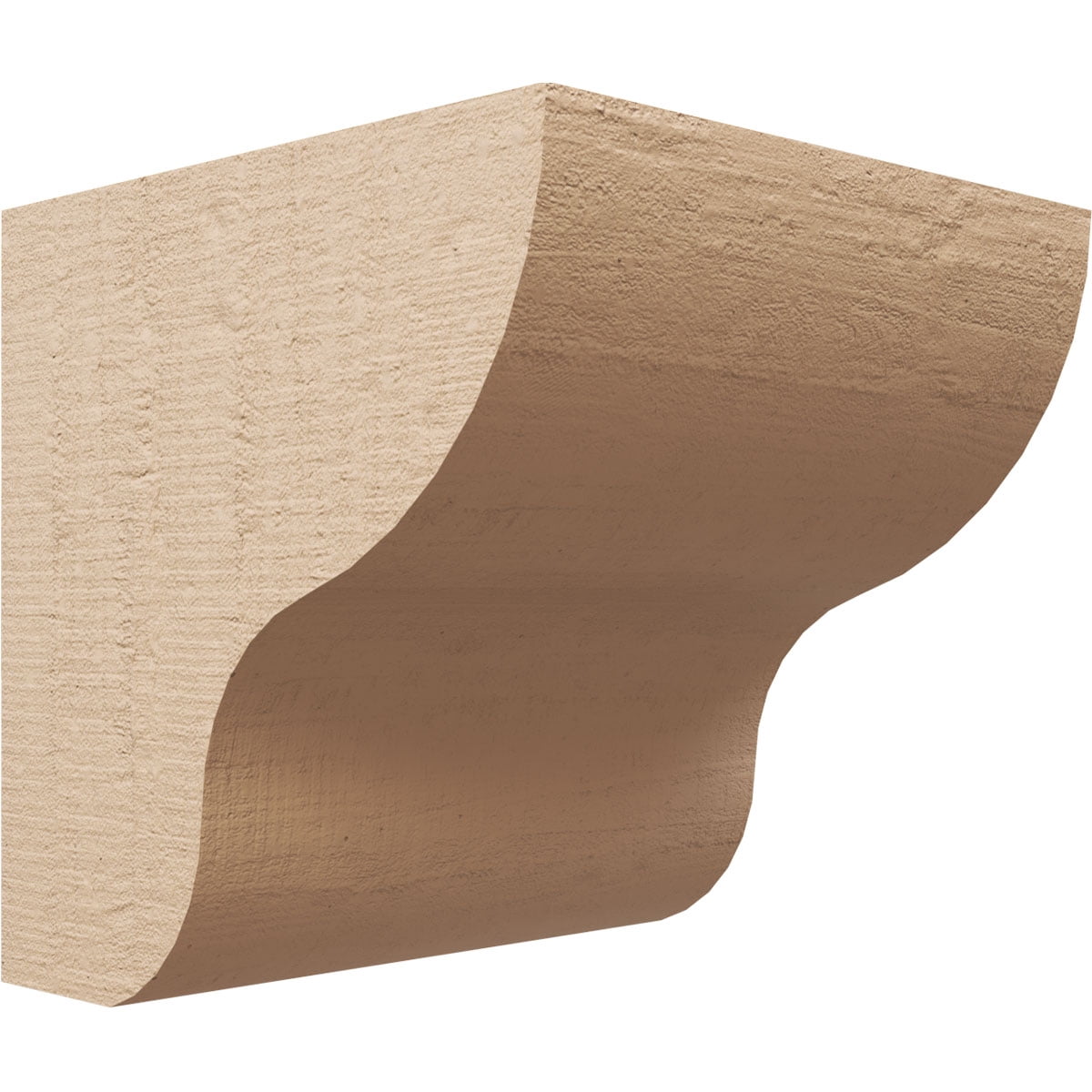 12"W x 12"D x 12"H Wide Greensboro Rough Cedar Woodgrain TimberThane Corbel, Primed Tan