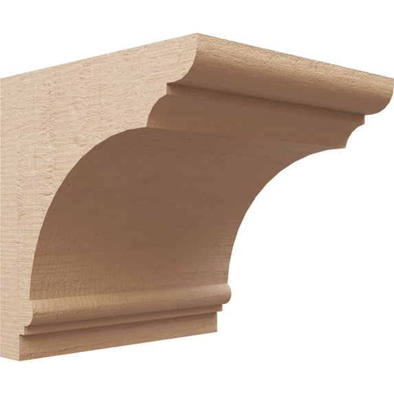 12"W x 12"D x 12"H Wide Hughes Rough Cedar Woodgrain TimberThane Corbel, Primed Tan