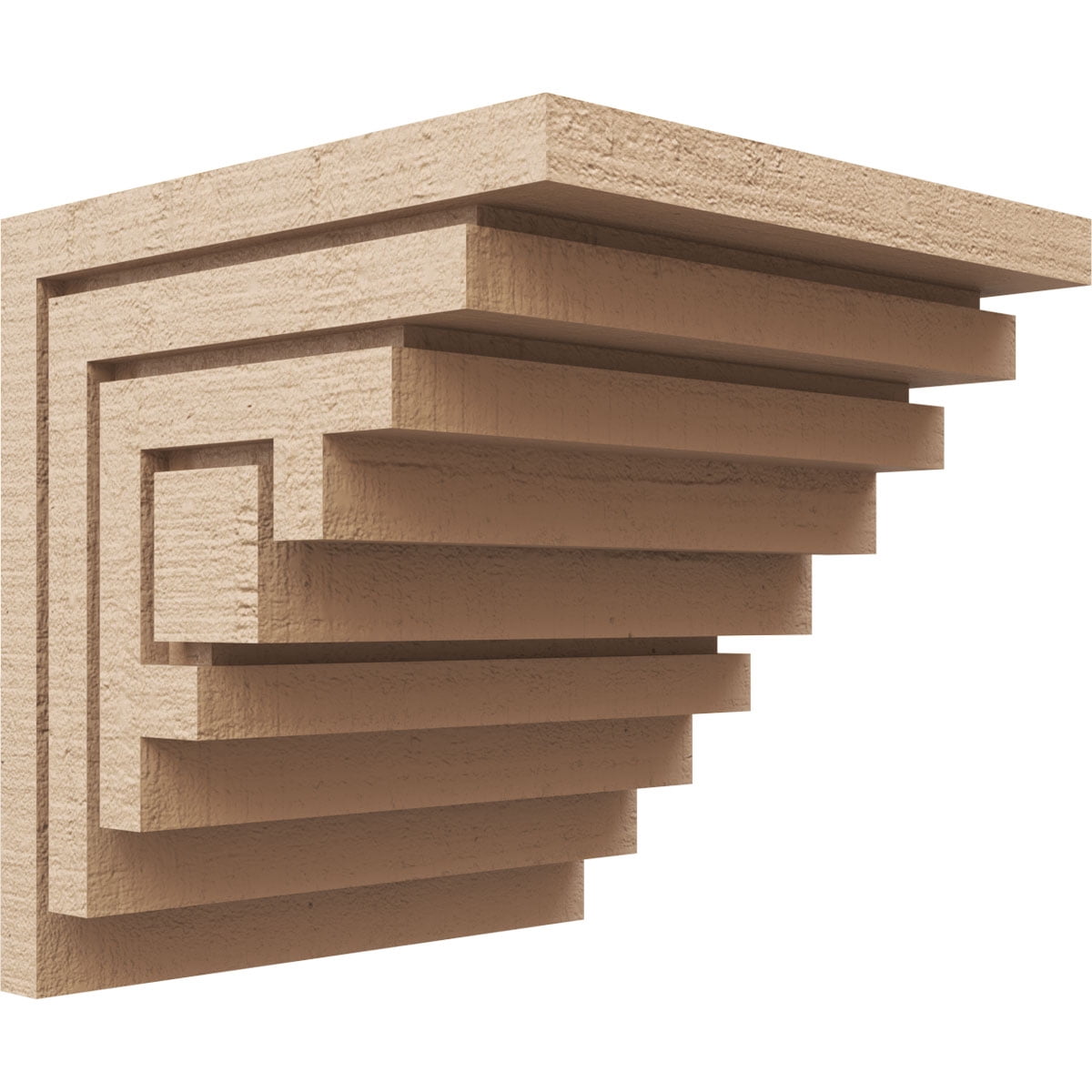 12"W x 12"D x 12"H Wide Landon Rough Cedar Woodgrain TimberThane Corbel, Primed Tan