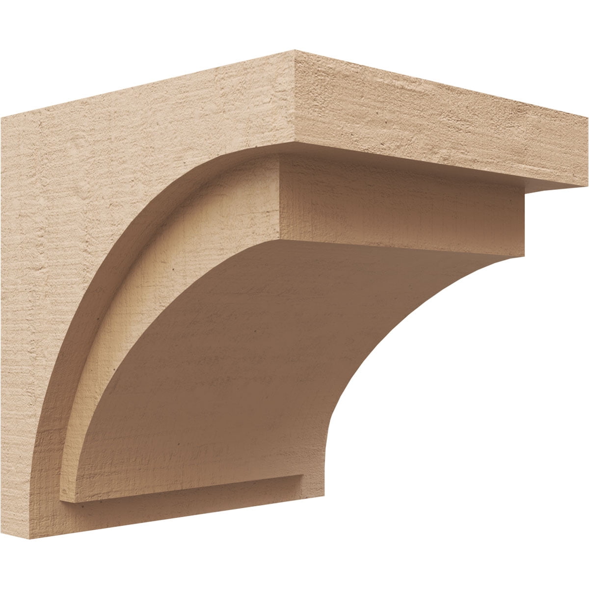 12"W x 12"D x 12"H Wide Rivera Rough Cedar Woodgrain TimberThane Corbel, Primed Tan