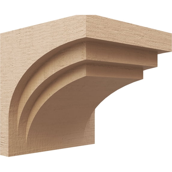 12"W x 12"D x 12"H Wide Rockford Rough Cedar Woodgrain TimberThane Corbel, Primed Tan