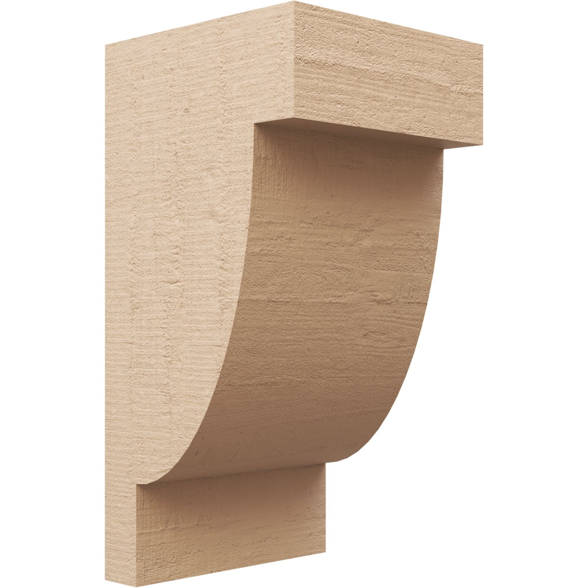 12"W x 12"D x 24"H Wide Alpine Rough Cedar Woodgrain TimberThane Corbel, Primed Tan