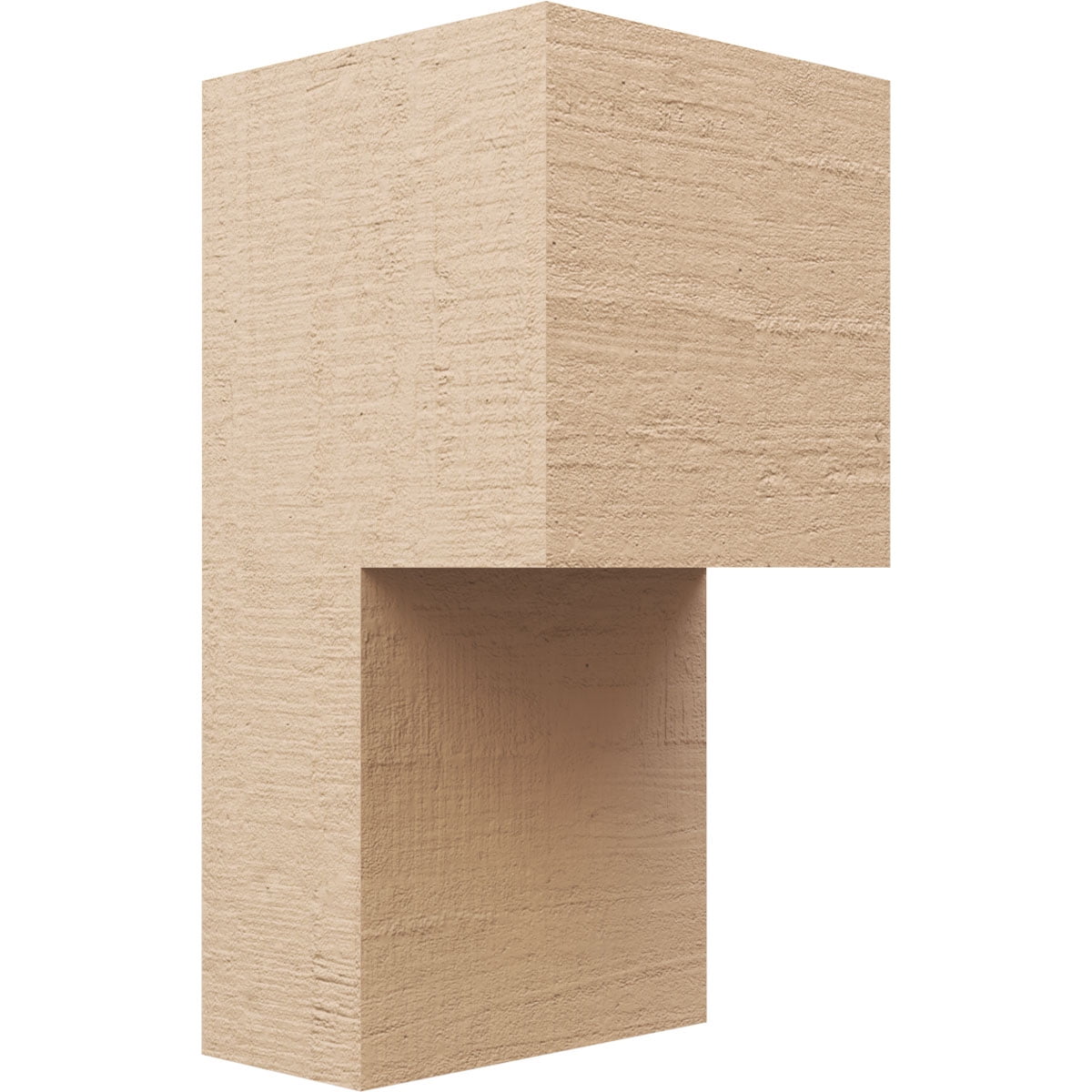 12"W x 12"D x 24"H Wide Chapel Hill Rough Cedar Woodgrain TimberThane Corbel, Primed Tan